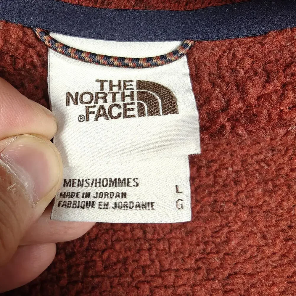 The North Face Sweatshirt Mens Large Red Pullover 1/4 Zip Fleece Pockets